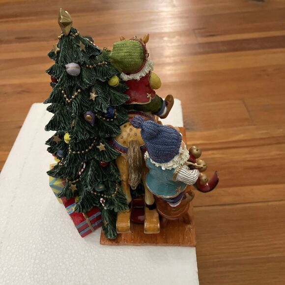 Fitz and Floyd Happy Holidays Stocking Holder 2004 Santa Elf Christmas Tree - Picture 6 of 16